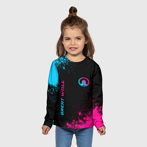 Детский лонгслив Great Wall Neon Gradient / 3D-принт – фото 5