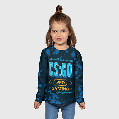 Детский лонгслив Игра CS:GO: PRO Gaming / 3D-принт – фото 5