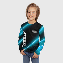 Лонгслив детский Geely Неоновые Лампы, цвет: 3D-принт — фото 2