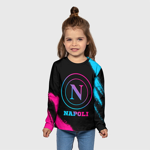 Детский лонгслив Napoli FC Neon Gradient / 3D-принт – фото 5