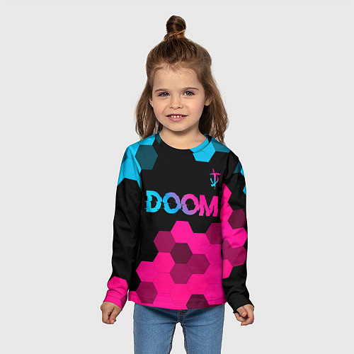 Детский лонгслив Doom Neon Gradient / 3D-принт – фото 5