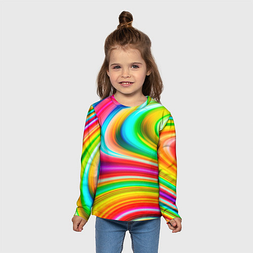 Детский лонгслив Rainbow colors / 3D-принт – фото 5