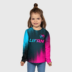 Лонгслив детский Lifan Auto Neon Gradient, цвет: 3D-принт — фото 2