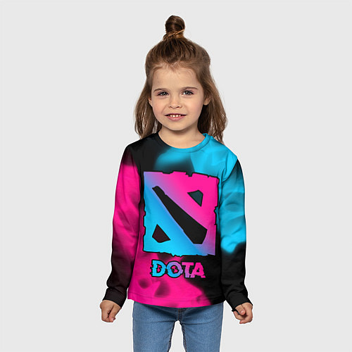 Детский лонгслив Dota Neon Gradient / 3D-принт – фото 5