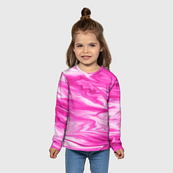 Лонгслив детский Розовая мраморная текстура, цвет: 3D-принт — фото 2