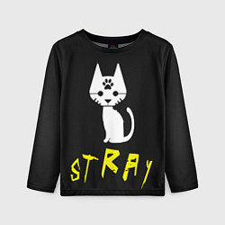 Лонгслив детский Stray - киберпанк кот в минимализме, цвет: 3D-принт