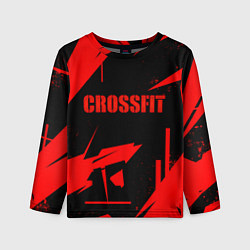 Лонгслив детский Кроссфит - красная абстракция, цвет: 3D-принт
