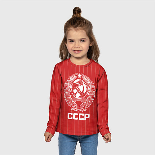 Детский лонгслив Герб СССР Советский союз / 3D-принт – фото 5