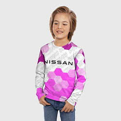 Лонгслив детский Nissan pro racing: символ сверху, цвет: 3D-принт — фото 2