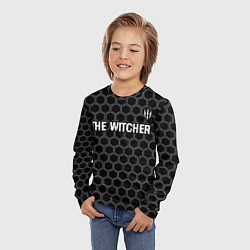 Лонгслив детский The Witcher glitch на темном фоне: символ сверху, цвет: 3D-принт — фото 2