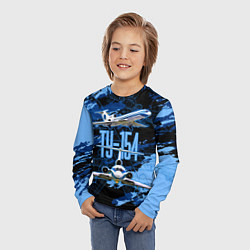 Лонгслив детский Ту-154 Пассажирский авиалайнер, цвет: 3D-принт — фото 2