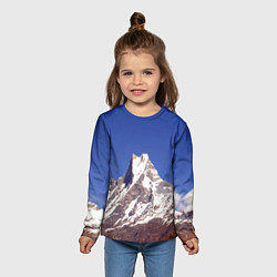 Лонгслив детский Мачапучаре, священная гора - дом бога Шивы, закрыт, цвет: 3D-принт — фото 2
