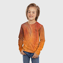 Лонгслив детский Огненно-оранжевая поверхность, цвет: 3D-принт — фото 2