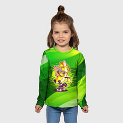 Лонгслив детский Банан катится на скейте, цвет: 3D-принт — фото 2