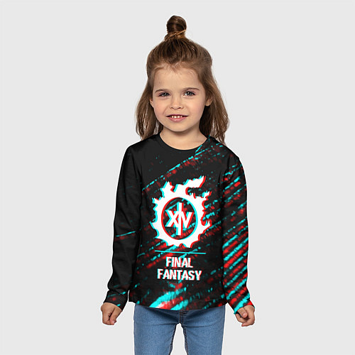 Детский лонгслив Final Fantasy в стиле glitch и баги графики на тем / 3D-принт – фото 5