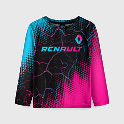 Лонгслив детский Renault - neon gradient: символ сверху, цвет: 3D-принт