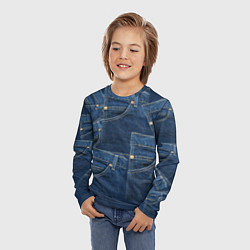 Лонгслив детский Джинсовка jeans, цвет: 3D-принт — фото 2