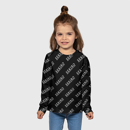 Детский лонгслив Секиро лого узор / 3D-принт – фото 5