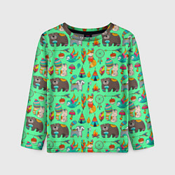 Детский лонгслив Painted colorful animals