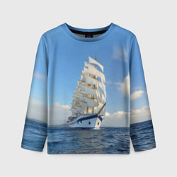 Лонгслив детский Парусник идёт на полных парусах, цвет: 3D-принт