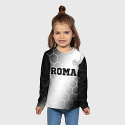 Лонгслив детский Roma sport на светлом фоне: символ сверху, цвет: 3D-принт — фото 2