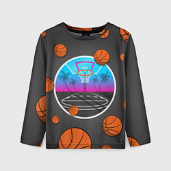 Детский лонгслив Летящие баскетбольные мячики