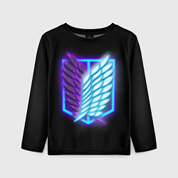 Лонгслив детский Attack on Titan neon logo, цвет: 3D-принт