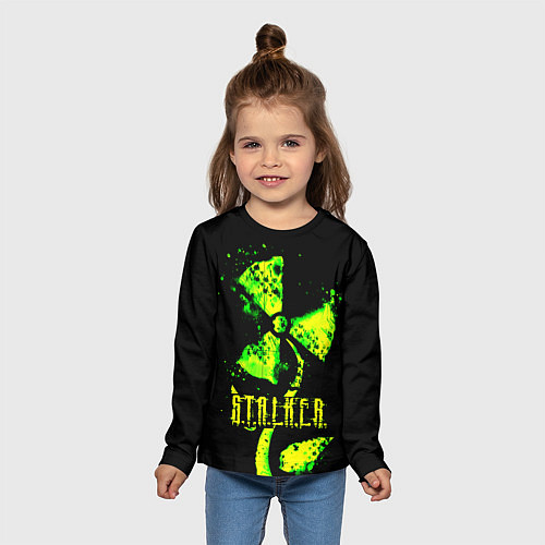 Детский лонгслив Stalker neon flower / 3D-принт – фото 5