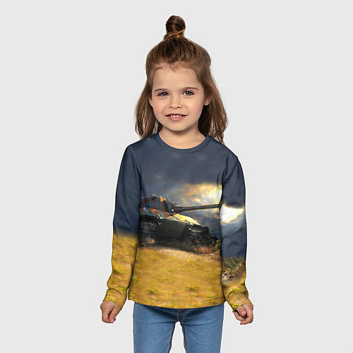 Детский лонгслив Танк Е100 / 3D-принт – фото 5