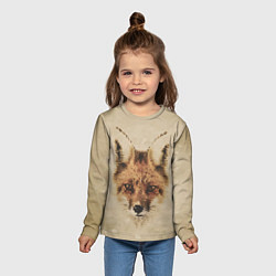 Лонгслив детский Полигональная голова лисы, цвет: 3D-принт — фото 2