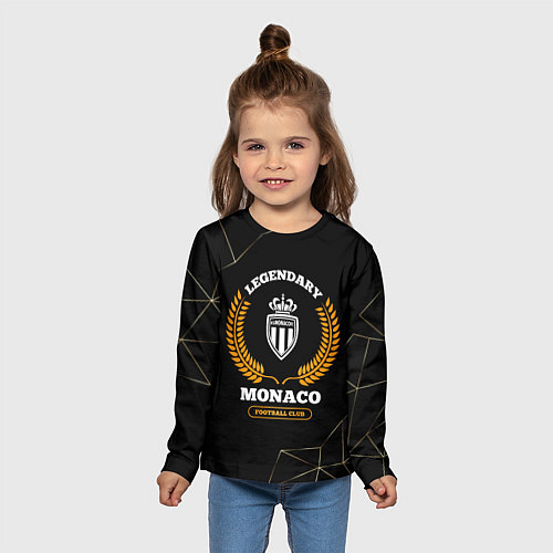 Детский лонгслив Лого Monaco и надпись legendary football club на т / 3D-принт – фото 5