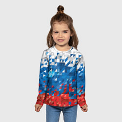 Лонгслив детский Полигональный флаг России!, цвет: 3D-принт — фото 2