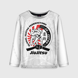 Лонгслив детский Jiujitsu emblem Джиу-джитсу, цвет: 3D-принт