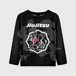Лонгслив детский Jiu-jitsu throw logo, цвет: 3D-принт