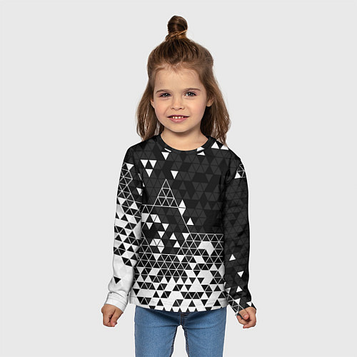 Детский лонгслив Геометрические грани / 3D-принт – фото 5