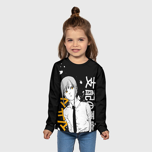 Детский лонгслив Демон контроля - Человек-бензопила - Макима / 3D-принт – фото 5