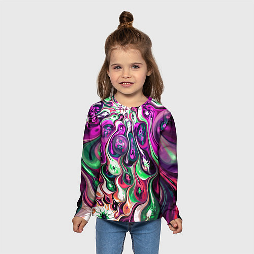 Детский лонгслив Движение вируса / 3D-принт – фото 5
