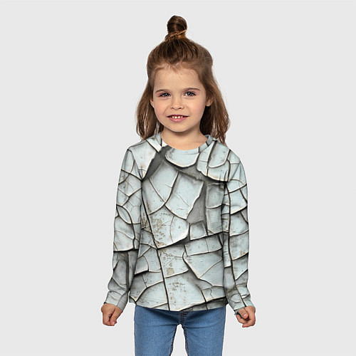 Детский лонгслив Старая растрескавшаяся краска / 3D-принт – фото 5