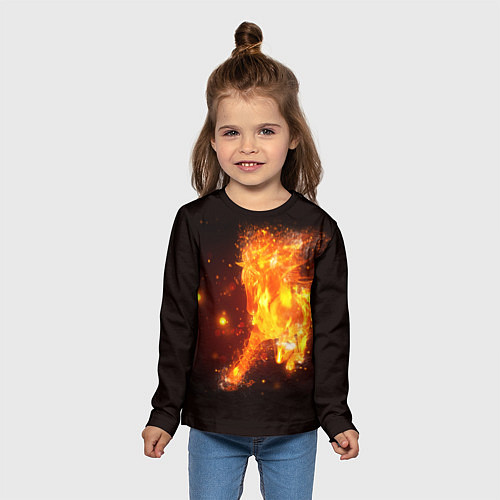 Детский лонгслив Огненная лошадь мчит галопом / 3D-принт – фото 5