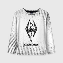 Лонгслив детский Skyrim с потертостями на светлом фоне, цвет: 3D-принт