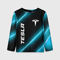 Лонгслив детский Tesla неоновые лампы, цвет: 3D-принт