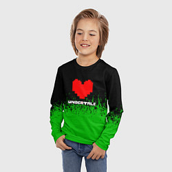 Лонгслив детский Undertale - зеленая трава, цвет: 3D-принт — фото 2