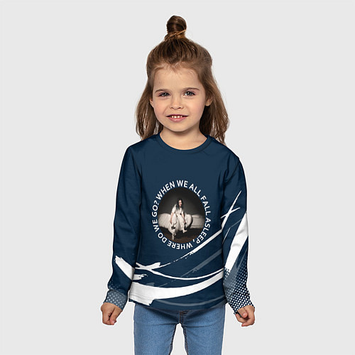 Детский лонгслив Billie Eilish - Абстракция / 3D-принт – фото 5