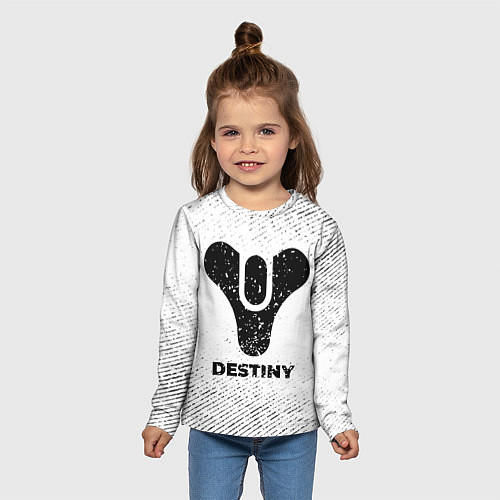 Детский лонгслив Destiny с потертостями на светлом фоне / 3D-принт – фото 5