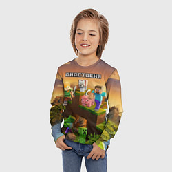 Лонгслив детский Анастасия Minecraft, цвет: 3D-принт — фото 2