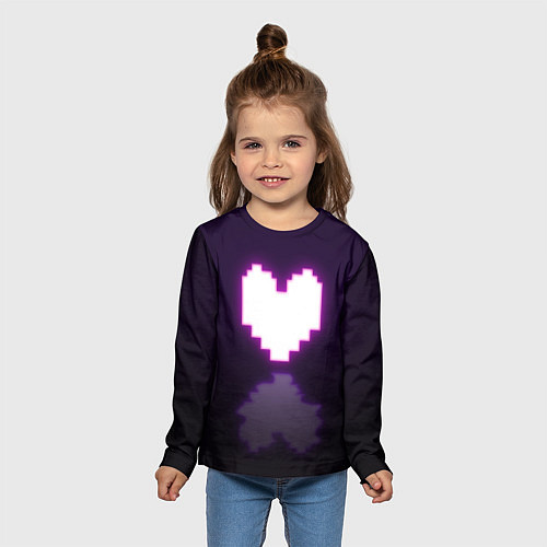 Детский лонгслив Undertale heart neon / 3D-принт – фото 5