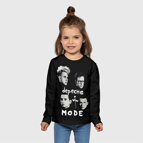 Детский лонгслив Depeche Mode portrait / 3D-принт – фото 5