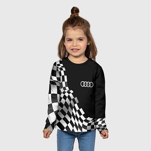 Детский лонгслив Audi racing flag / 3D-принт – фото 5