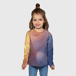 Лонгслив детский Оранжево-фиолетовый абстрактный дым, цвет: 3D-принт — фото 2