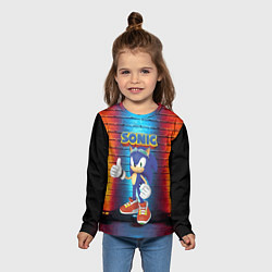 Лонгслив детский Sonic - Hedgehog - Video game - жест, цвет: 3D-принт — фото 2